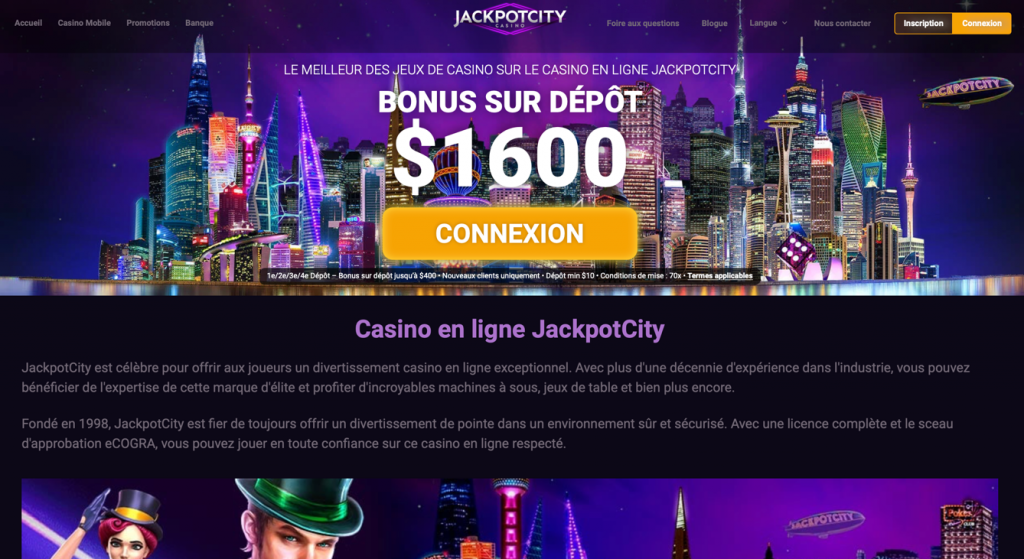 Écran Jackpot City